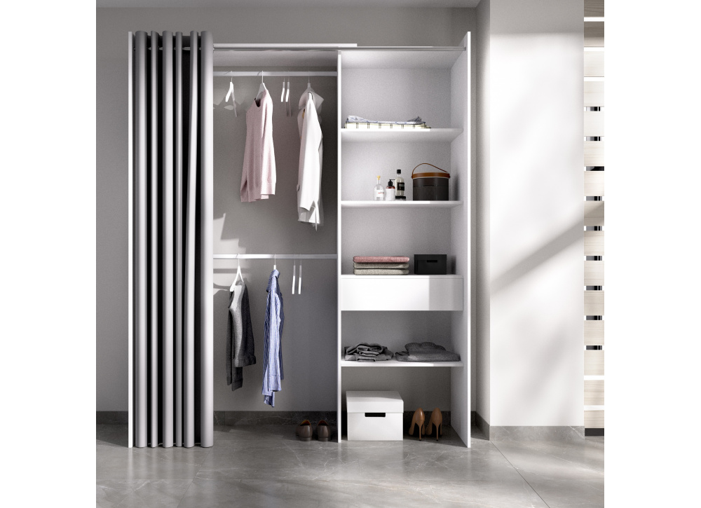 VESTIDOR ARMARIO CON CAJON Y CORTINA DUAL