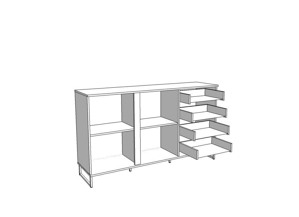 Aparador 2 puertas y 4 cajones SARD