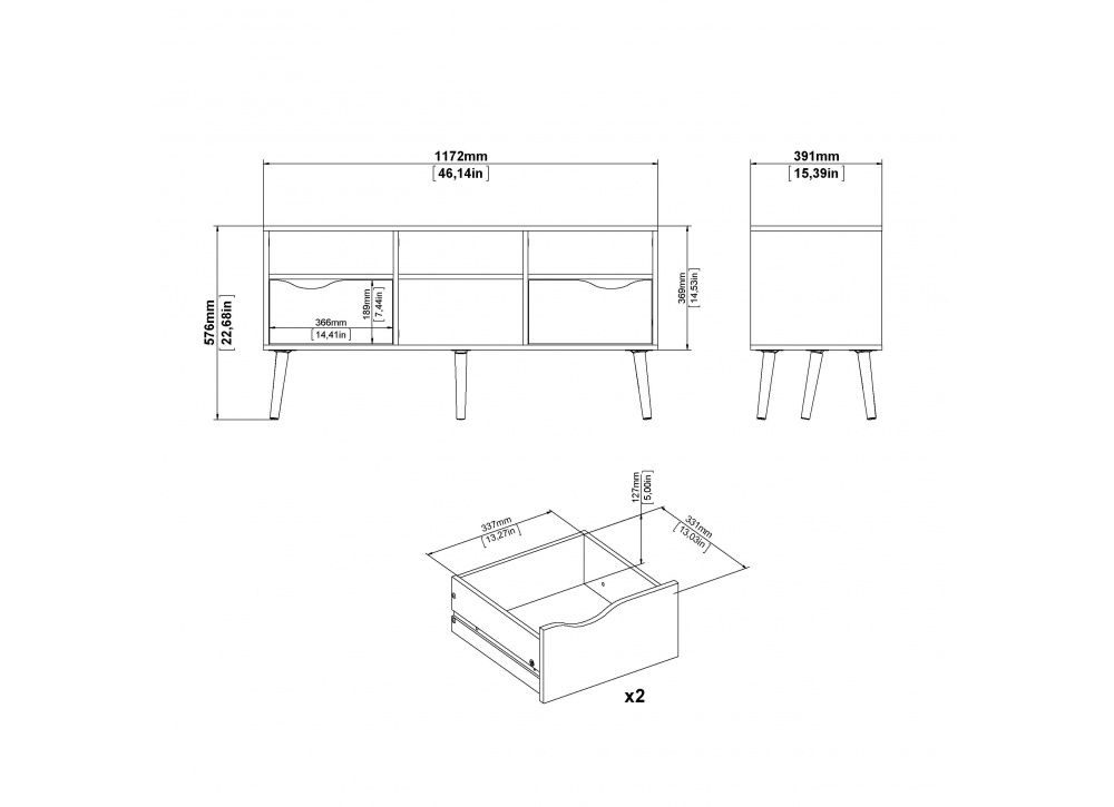 MESA TV CAJONES Y HUECO TAK