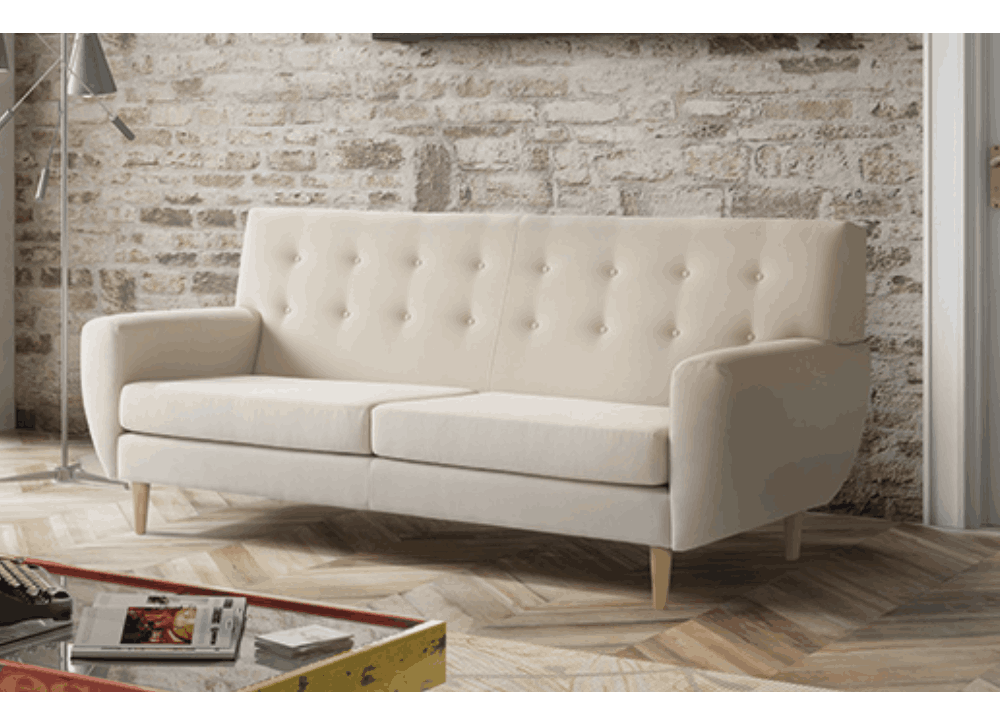 Sofá de tres plazas abotonado Brooklyn