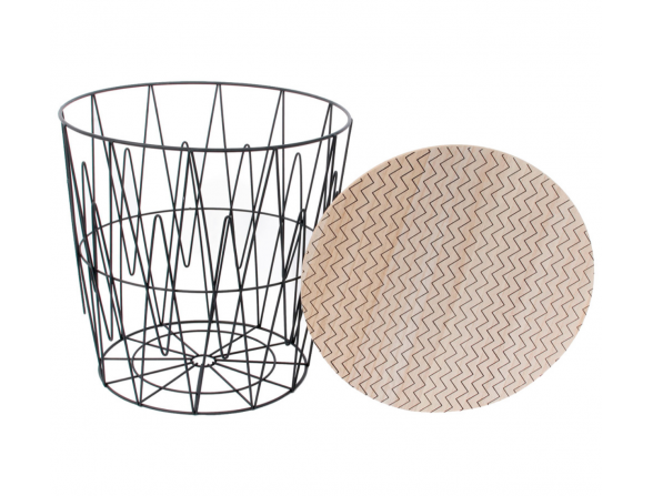 Mesita metal tapa de madera HALLDIS