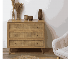 CÓMODA TRES CAJONES RATAN LOMBOK