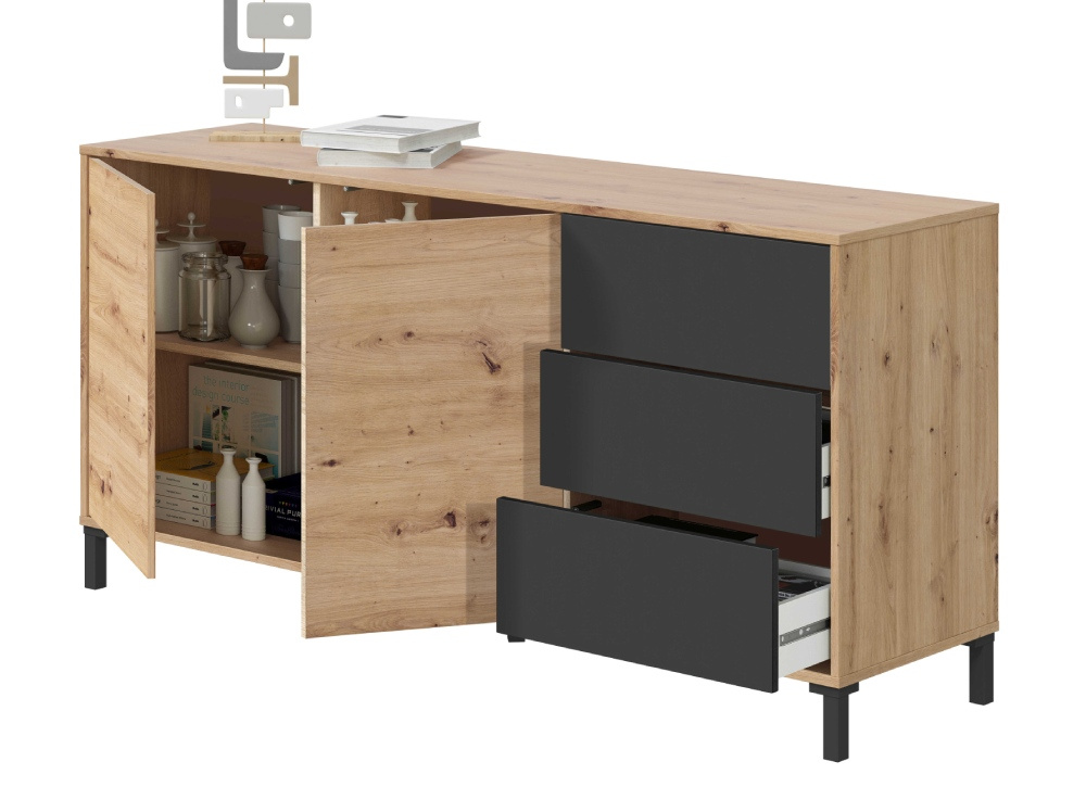 Aparador dos puertas tres cajones LUXOR