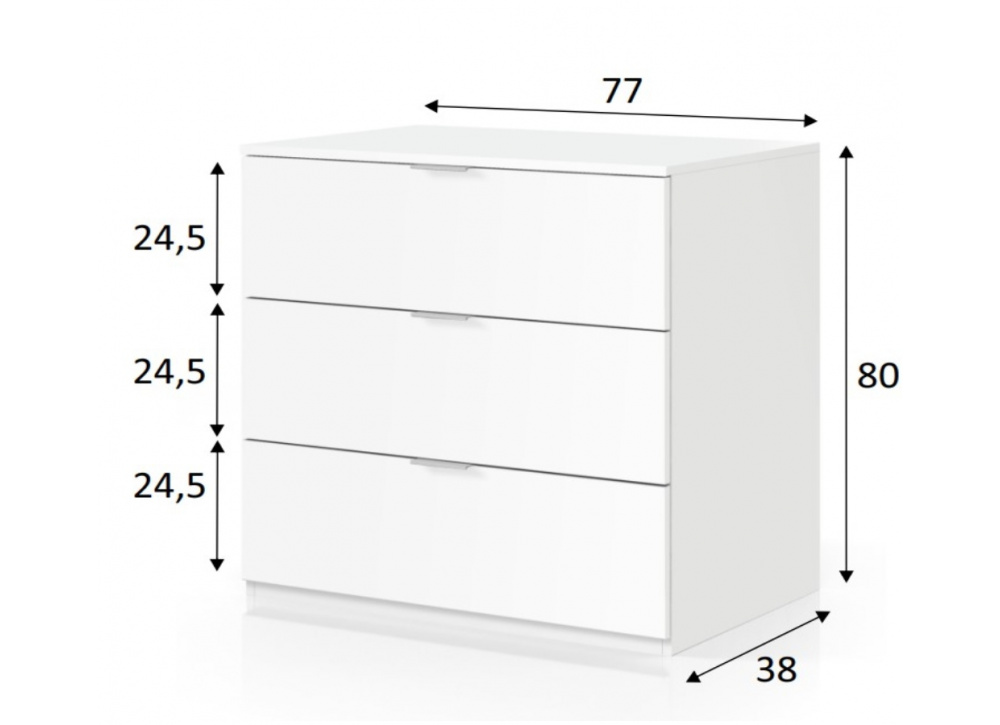 Cómoda de tres cajones COVA