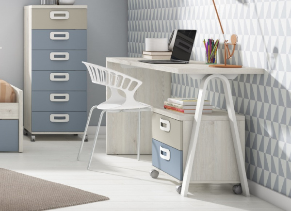 CÓMODA 2 GAVETAS COM RODAS CLEO