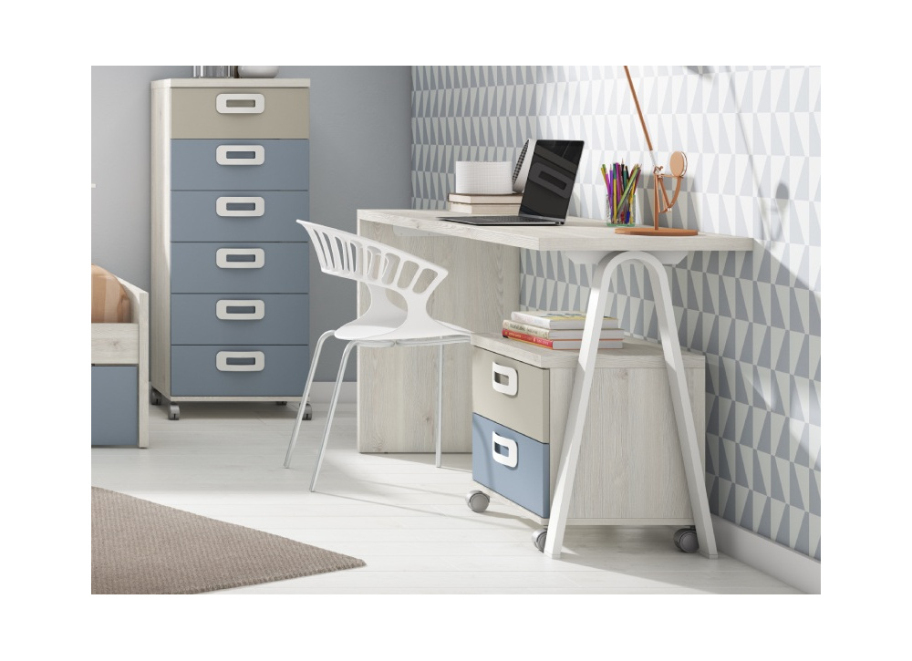 CÓMODA 2 GAVETAS COM RODAS CLEO