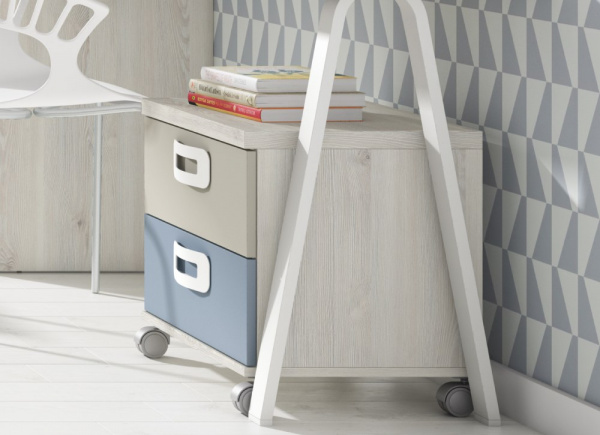 CÓMODA 2 GAVETAS COM RODAS CLEO