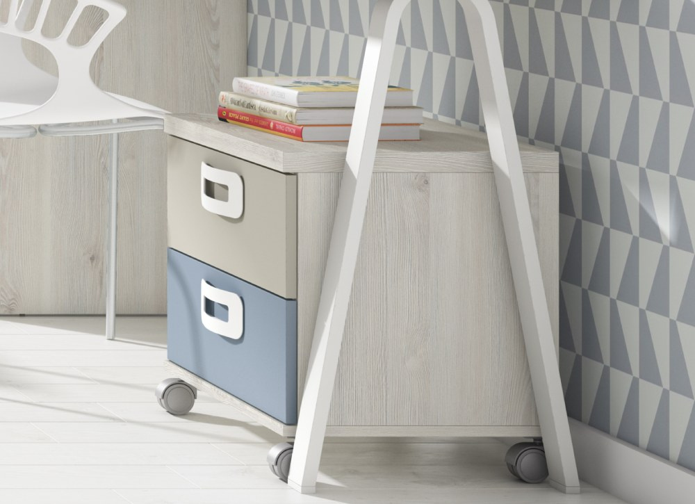 CÓMODA 2 GAVETAS COM RODAS CLEO