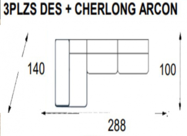 Sofa con chaiselongue CESET