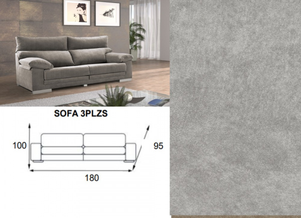 Sofá 3 plazas asientos extensibles GAUDI