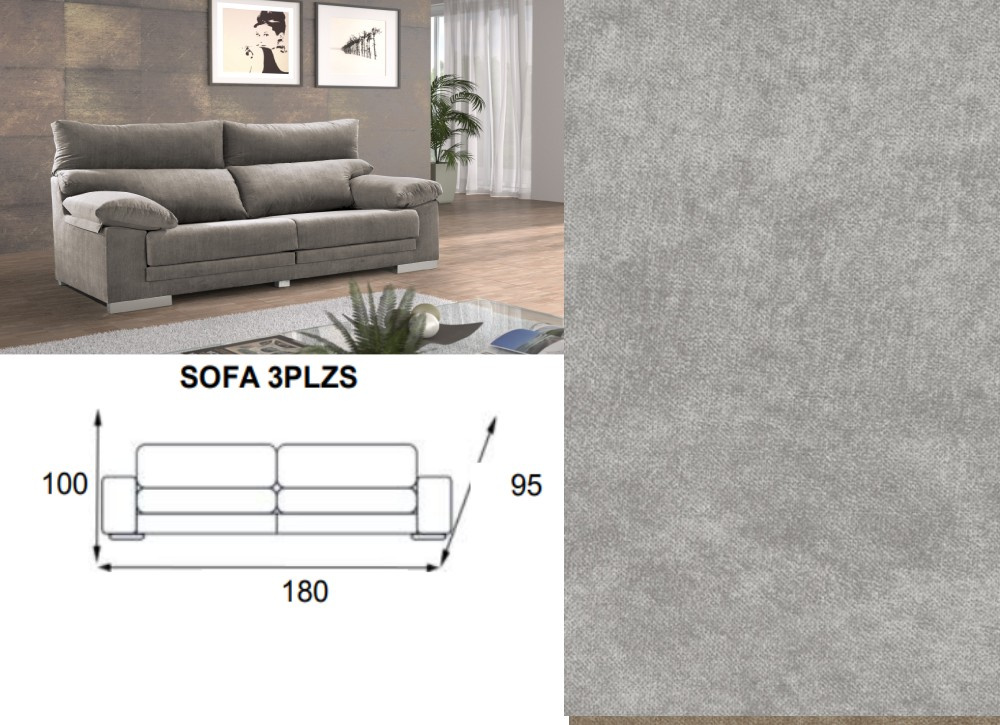 Sofá 3 plazas asientos extensibles GAUDI