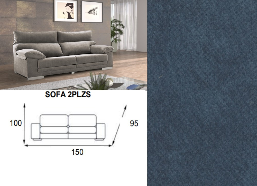 Sofá 2 plazas asientos extensibles GAUDI