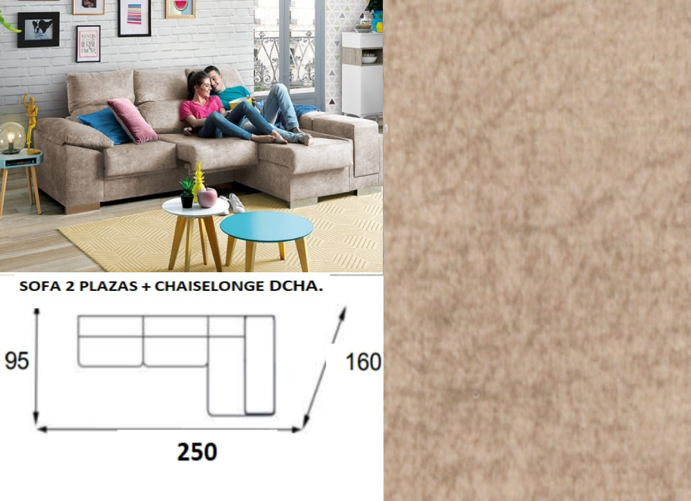 Chaise longue arcon abatible de 250 TEMPO