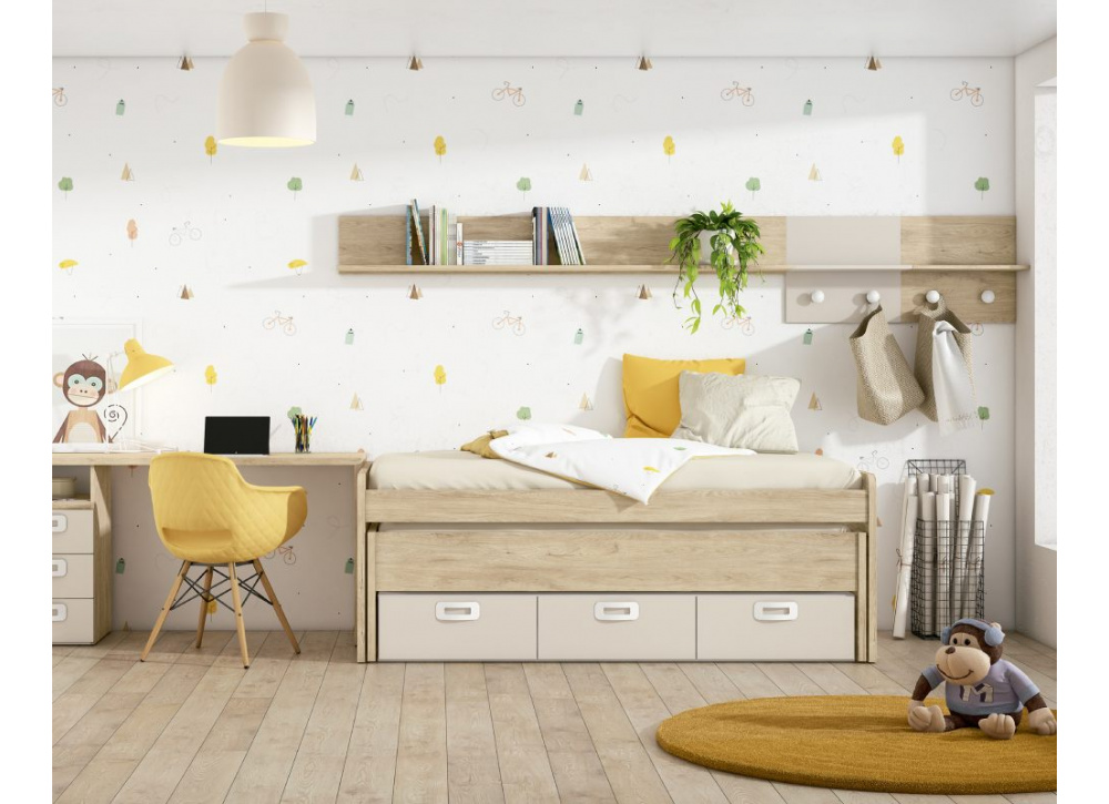 Compacto 2 camas y 3 cajones CLEO