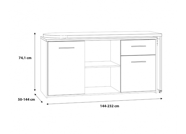 Mueble de tv-aparador-escritorio 3 en 1 ANN