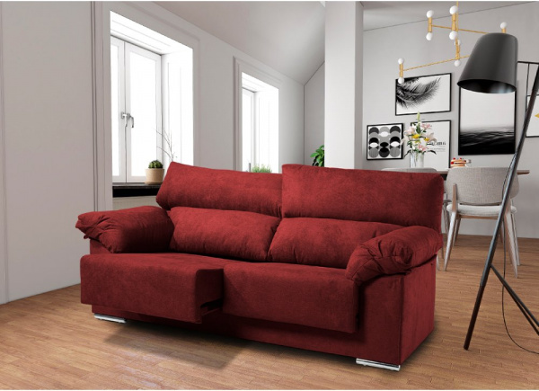 SOFÁ 3 PLAZAS DESLIZANTE Y RECLINABLE LUGO