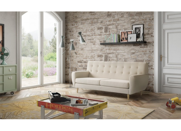 Sofá de tres plazas abotonado Brooklyn Sofá de tres plazas abotonado Brooklyn