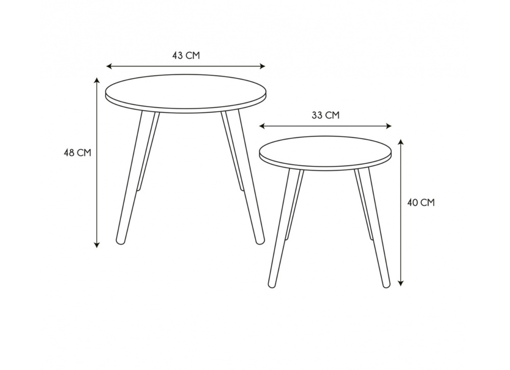 Set de 2 mesitas nido LEA