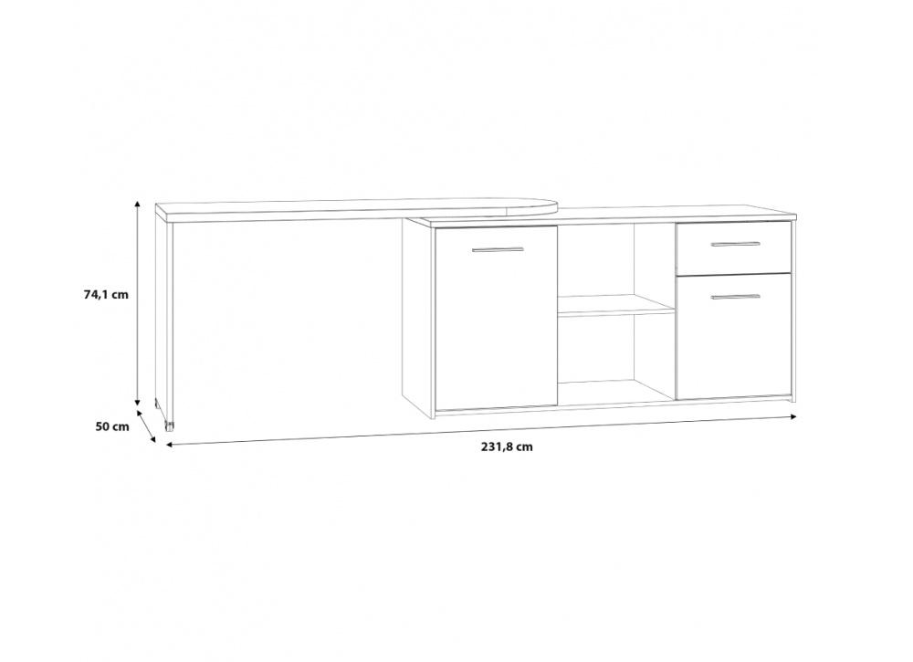 Mueble de tv-aparador-escritorio 3 en 1 ANN