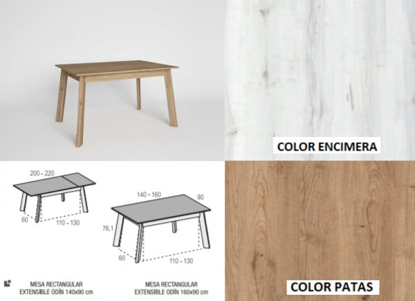 Mesa de comedor extensible pata inclinada ENGLAND Mesa de comedor extensible pata inclinada ENGLAND