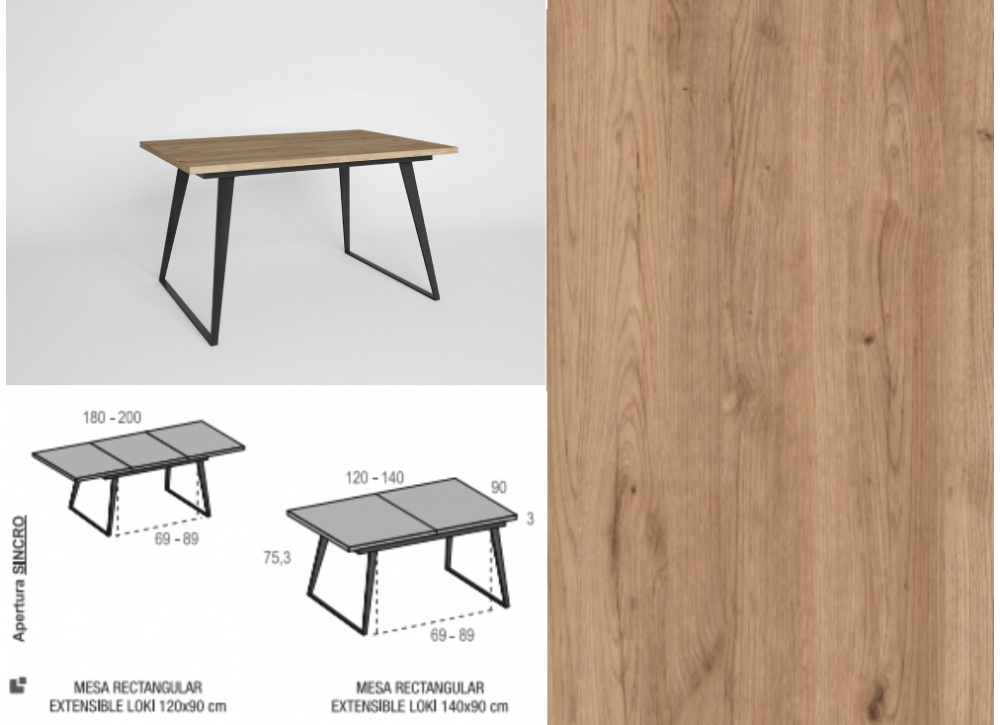 Mesa de comedor apertura sincro ENGLAND