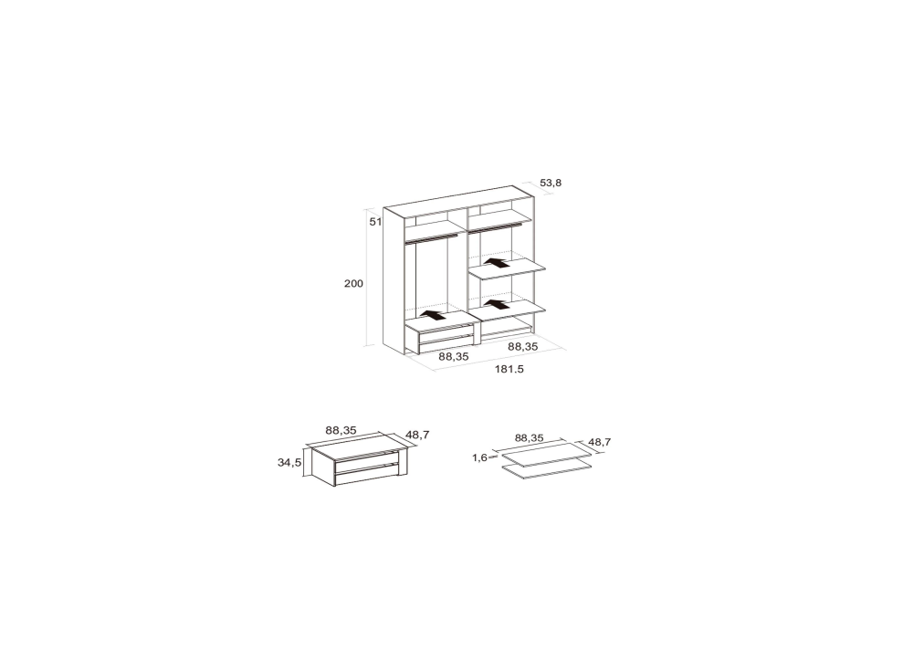 ARMARIO CORREDERAS MOLDURADO GRECIA