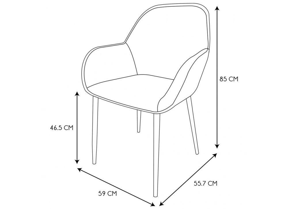Butaca nórdica tapizada JULIETA