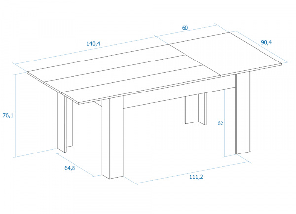 Mesa de comedor extensible lateral RENDER