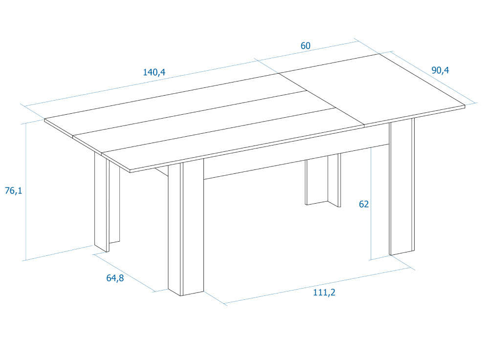 Mesa de comedor extensible lateral RENDER