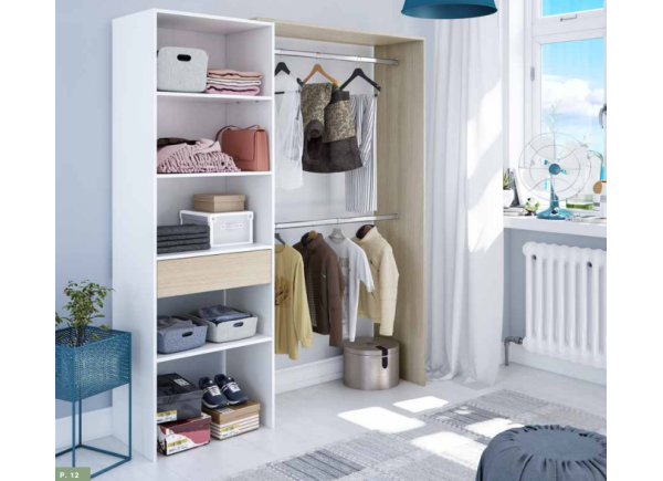 ARMARIO VESTIDOR CON 1CAJON Y 2 BARRAS DUAL