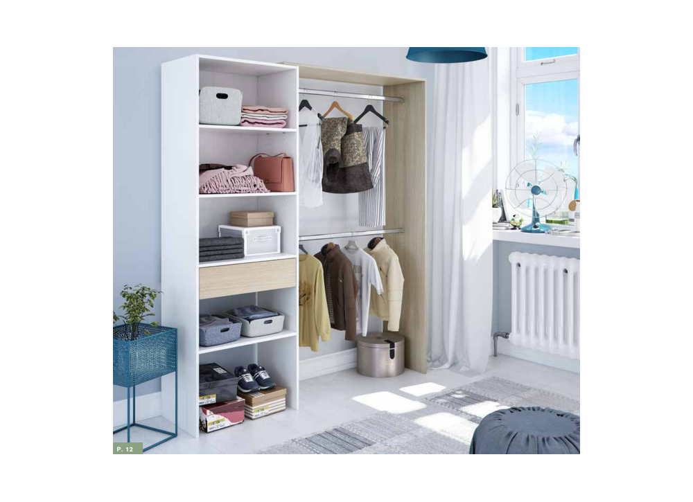 ARMARIO VESTIDOR CON 1CAJON Y 2 BARRAS DUAL