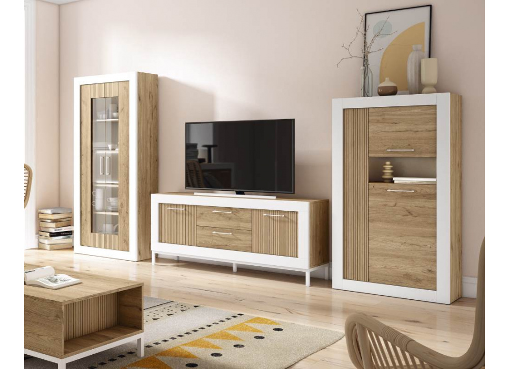 Mueble para salón con vitrinas WELLS