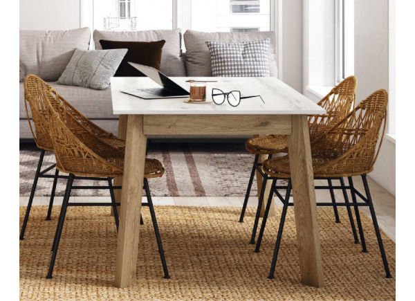 Mesa de jantar extensível com perna inclinada ENGLAND