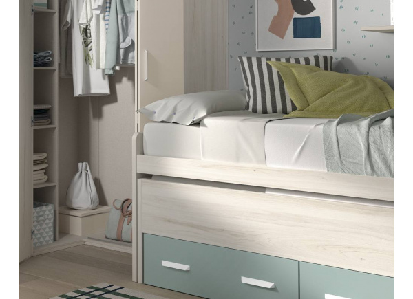 Cama escondida compacta e 2 gavetas Corban Maxi