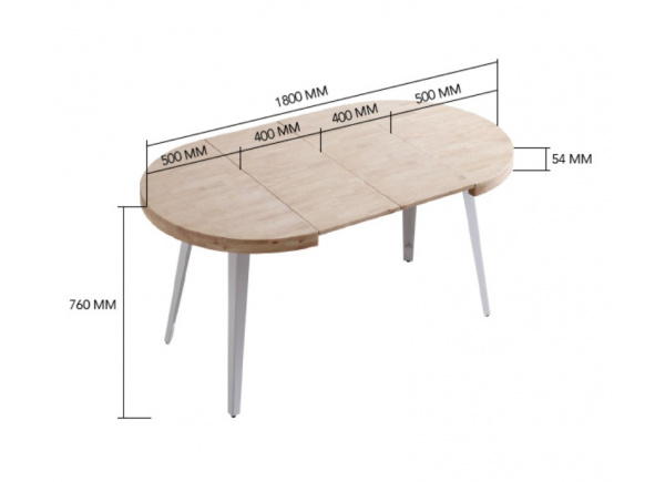 Mesa de comedor redonda extensible EIRE