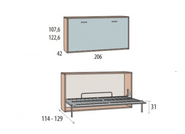 Cama abatible horizontal de 90 ó 105 corban PLUS