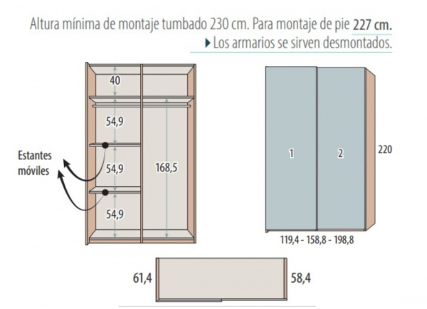 Armario de puertas correderas CORBAN PLUS