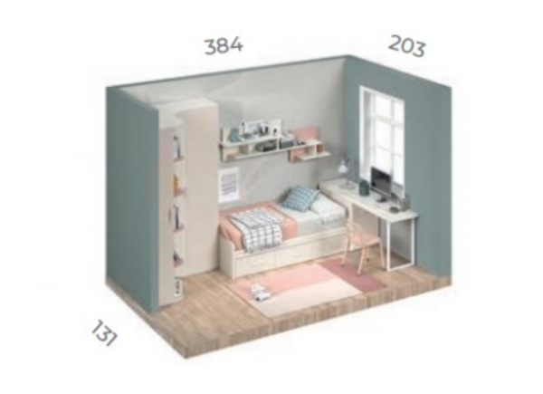 Dormitorio nido bajo cajones con guías corban PLUS