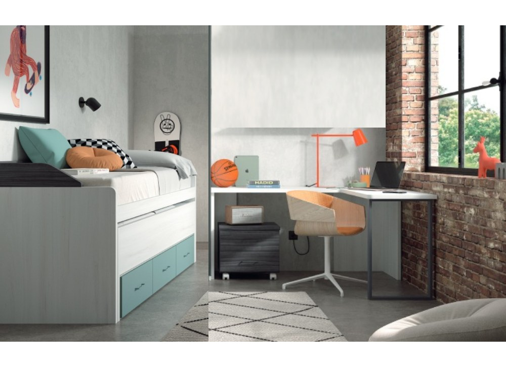 Quarto Compacto Sob 3 Containers com Guias de Corban PLUS