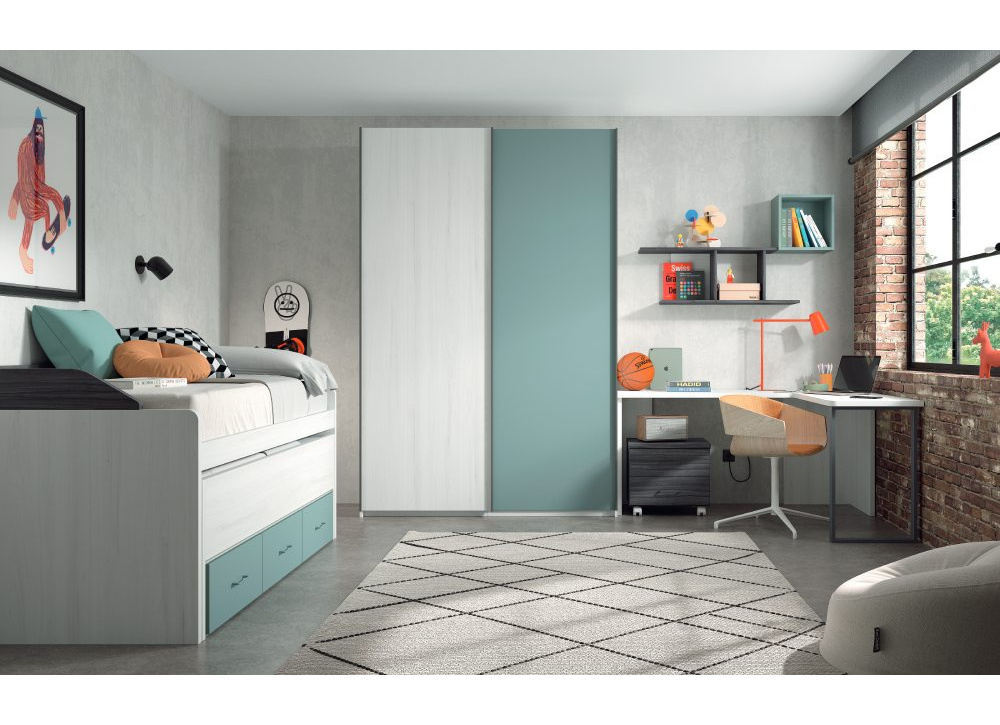 Dormitorio compacto bajo 3 contenedores con guías corban PLUS