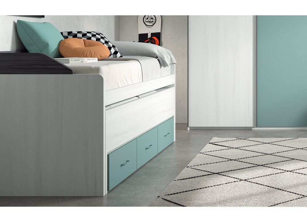 Dormitorio compacto bajo 3 contenedores con guías corban PLUS