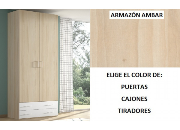 Armario 2 puertas batientes + 2 cajones corban PLUS