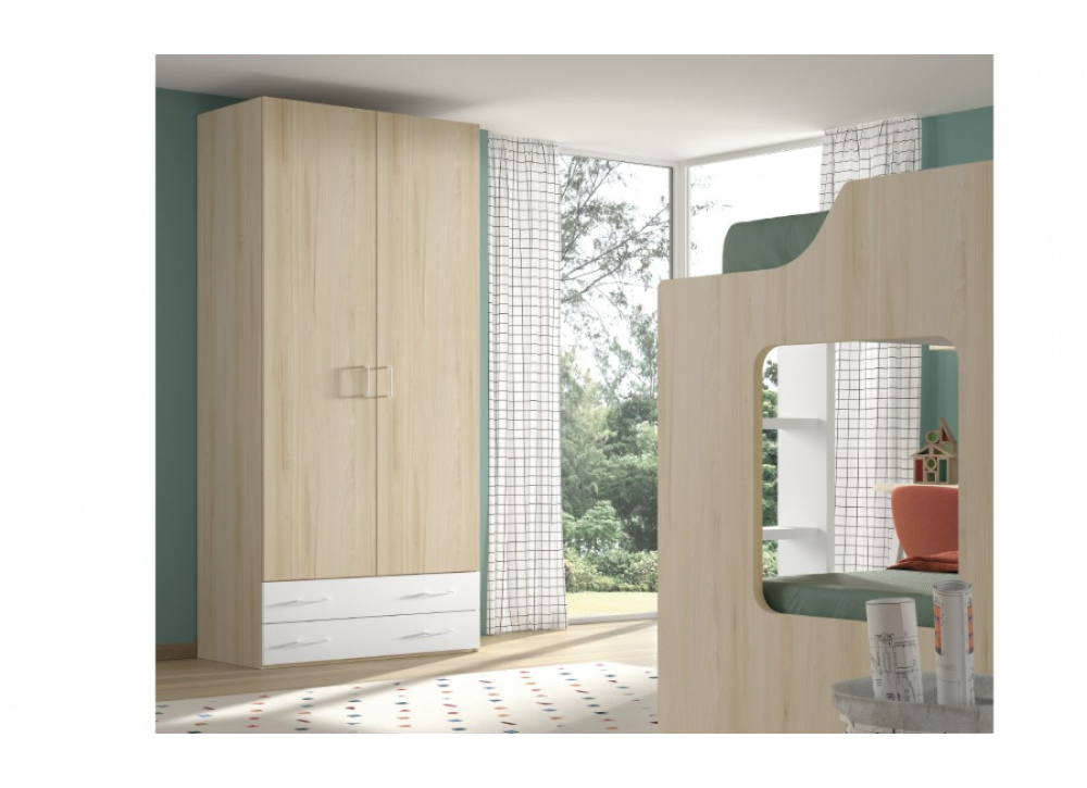 Armario 2 puertas batientes + 2 cajones corban PLUS