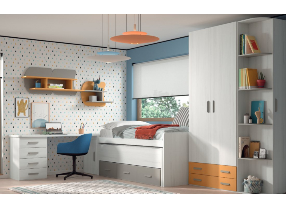 Armario 2 puertas batientes + 2 cajones corban PLUS