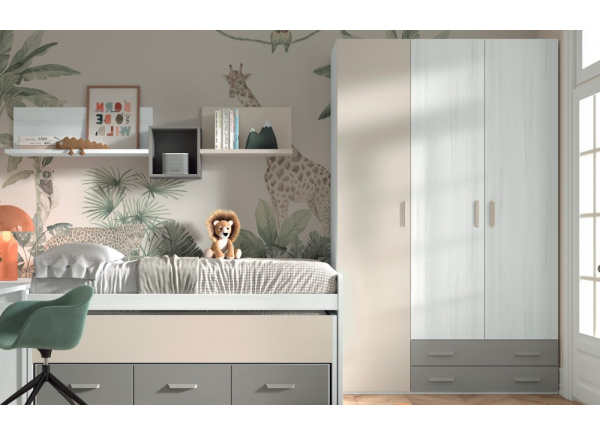 Armario 3 puertas batientes y 2 cajones corban PLUS