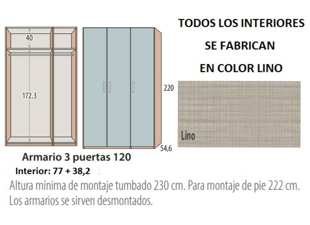 Armario 3 puertas batientes corban PLUS