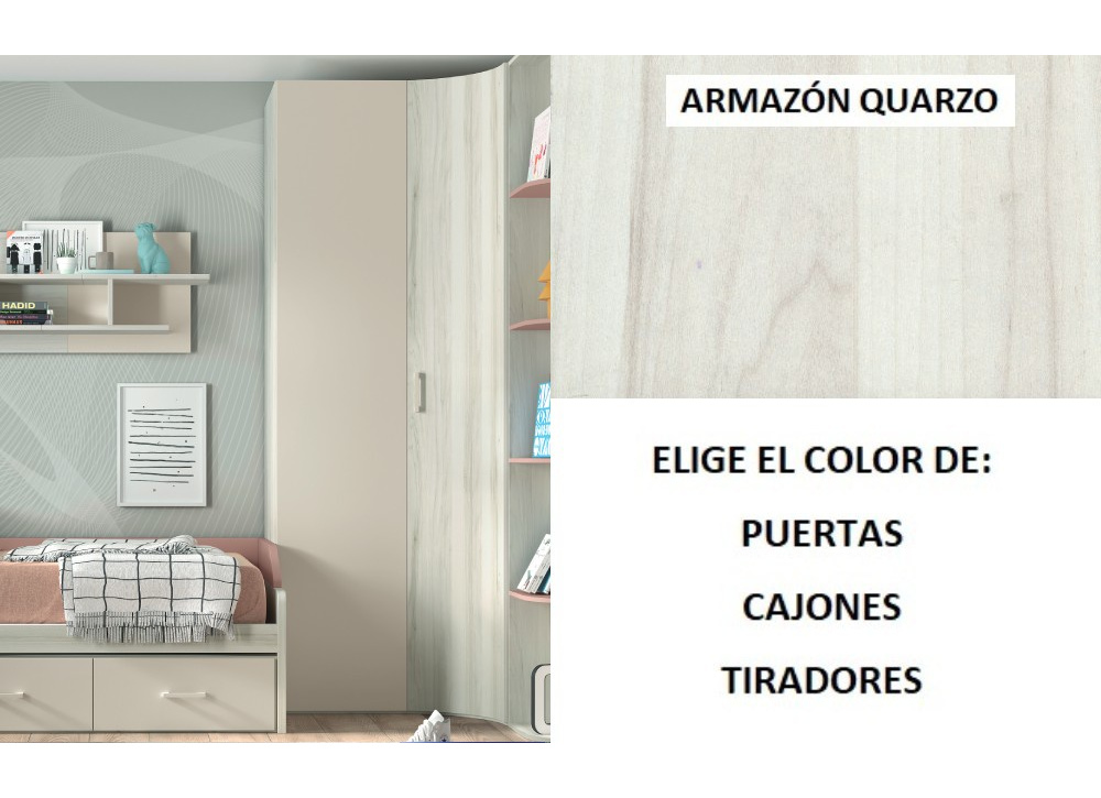 Roupeiro de canto curvo reto CORBAN PLUS