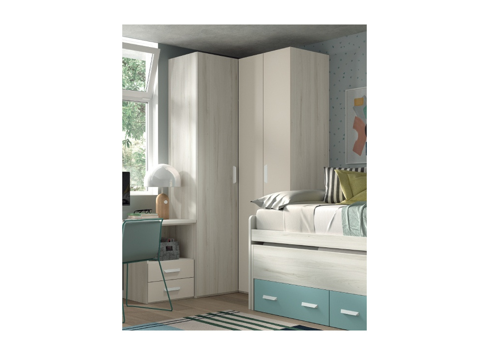 Armario rincón escuadra puertas plegable corban PLUS