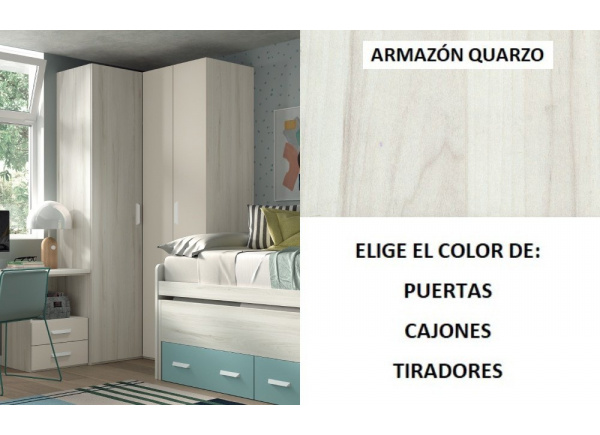 Armario rincón escuadra puertas plegable corban PLUS