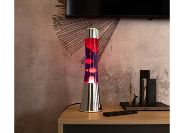 Lâmpada de lava com cromo base MOON